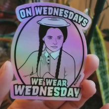 Load and play video in Gallery viewer, On Wednesdays We Wear Wednesday - HOLO Sticker
